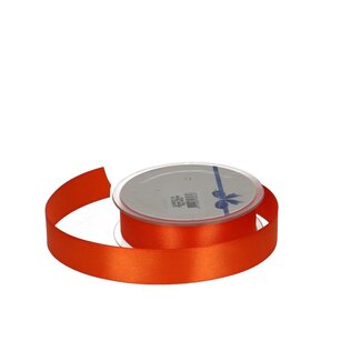 4A Ruban Satin | Couleur: Orange | Largeur 25 millimeter | Longueur 25 meter | Par rouleau