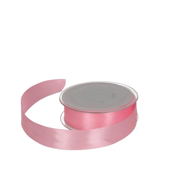 Satijnen Lint | Colour: Light pink | Width 25 millimetre | Length 25 metre | Per roll