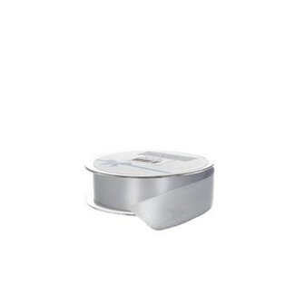 4A Satin Ribbon | Colour: Silver-coloured | Width 25 millimetre | Length 25 metre | Per roll