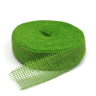 4A Ruban de jute | Couleur: Vert clair | Largeur 50 millimeter | Longueur 40 meter | Par rouleau
