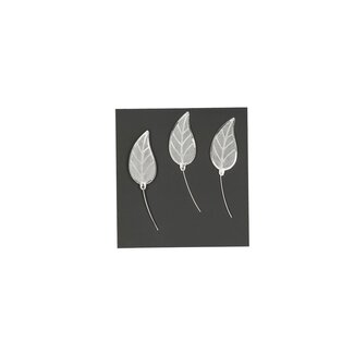 4A Blad Kantmotief Decoratie Speld | Kleur: Zilverkleurig | Lengte 4 centimeter | Per speld