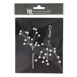 4A Pearl-shaped Twigs Decoration | Colour: Silver-coloured | Diameter Pearl shape 6 millimeter | Per set of two