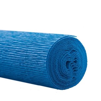 4A Crepepapier op rol | Kleur: Blauw | Breedte 50 centimeter | Lengte 2.5 meter | Per 5 rollen