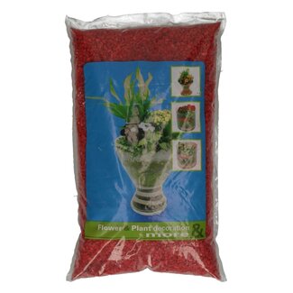 4A Gravier | Couleur: Rouge | Diamètre 2 - 3 millimètre | Contenu zak 5 kilo | Par zak