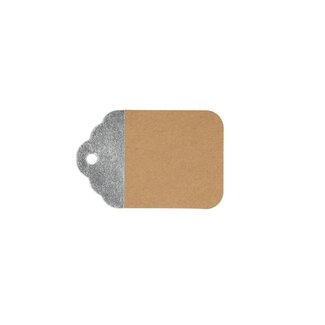 4A Label Kaartje “Classy“ | Kleur: Zilverkleurig | Breedte 8.5 centimeter | Hoogte 5.5 centimeter | Per 50 labels