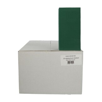 4A Floral Foam Block | Colour: Green | Length 20 centimeter | Width 10 centimeter | Height 7.5 centimeter | Per 20 blocks