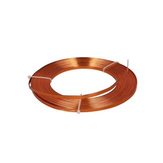 4A Aluminium Draad Plat | Kleur: Oranje | Breedte 5 millimeter | Lengte 10 meter | Per rol
