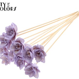 QC Shola Queen Blume am Stiel | Farbe: Milchviolett | Shola Queen Blume | Länge ± 50 centimeter | 10 Blumenstecker pro Bund