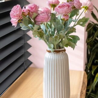 Dutch Dried Bouquet de Renoncules Fleurs Artificielles | Couleur : Rose clair | Longueur : 50 centimètres | Par 5 fleurs