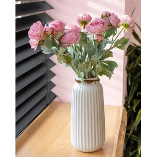Dutch Dried Boeket Ranonkels Kunstbloemen | Kleur: Lichtroze | Lengte: 50 centimeter | Per 5 bloemen