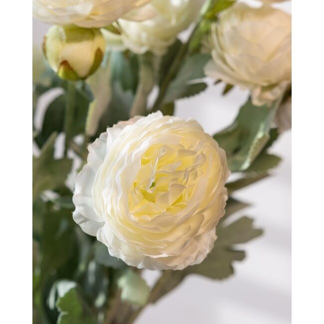 Boeket Ranonkels Kunstbloemen | Kleur: Wit | Lengte: 50 centimeter | Per 5 bloemen