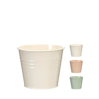 4A Pot en zinc Pot pour plante “Sami” | Couleur: Couleurs mélangées | Diamètre 13 centimeter | Hauteur 11 centimeter | Par 24 pots de fleurs