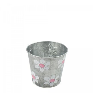 4A Pot de fleurs en zinc Pot pour plantes “Betty” | Couleur: Rose | Diamètre 11 centimeter | Hauteur 10 centimeter | Par 10 pots de fleurs