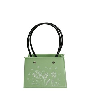 4A Zinc Flowerpot Planter bag-shaped “Flower” | Colour: Light green | Lengte 14 centimeter | Breedte 7 centimeter | Hoogte 11 centimeter | Per 6 planters