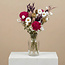 Bouquet de fleurs séchées Rosewood Pink | Longueur ± 50 centimètres | Avec des roses artificielles rose foncé
