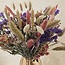 Bouquet de fleurs séchées Secret Pink | Longueur ± 60 centimètres | Avec des fleurs séchées naturelles, roses et violettes