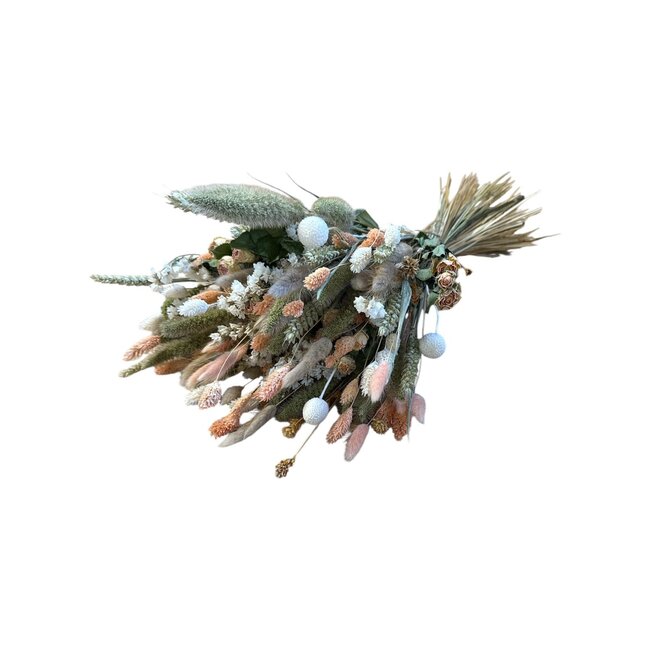 Trockenblumenstrauß Shades of Salmon | Länge ± 60 Zentimeter | Mit lachsfarbenen Trockenblumen