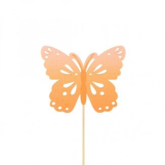 4A Butterfly Zazou Stake | Colour: Orange | Diameter 4 centimetre | Length stake ± 10 centimetre | Per 25 stakes