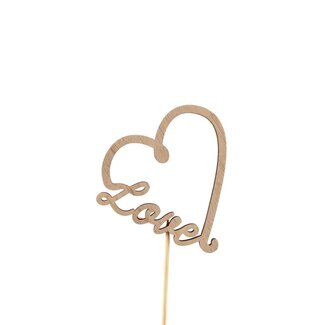 4A Cœur épingle d'appoint “Juliet” | Couleur: Brun clair | Diamètre 7 centimeter | Longueur ±12 centimeter | Par 24 épingles d'appoint