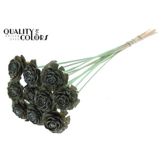 QC Cedar Rose on stem | Colour: Frosted Mint green | Pinecone pick | Length ± 50 centimetre | 10 picks per bunch