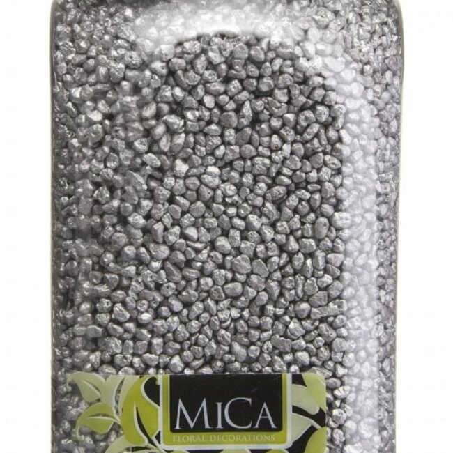 Gravel | Colour: Silver-coloured | Diameter 2 - 4 millimeter | Contents 1 kilo | Per pot