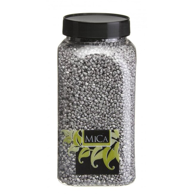 Gravel | Colour: Silver-coloured | Diameter 2 - 4 millimeter | Contents 1 kilo | Per pot