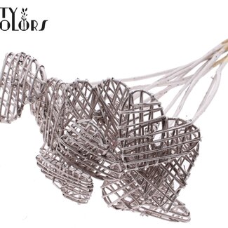 QC Rattan Lata Heart on stick | Colour: Champagne-coloured | Flat pick | Length ± 50 centimetre | 10 picks per bunch | Per bunch