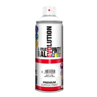 4A Acryl Spuitverf Kleurspray “Pure White” | Kleur: Natuurlijk Wit | Inhoud 400 milliliter | Per spuitbus
