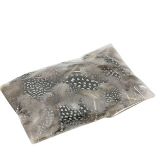 4A Hühnerfedern | Farbe: Natuurlijk Braun Weiß | Gewicht 18 gram | Pro Tütchen