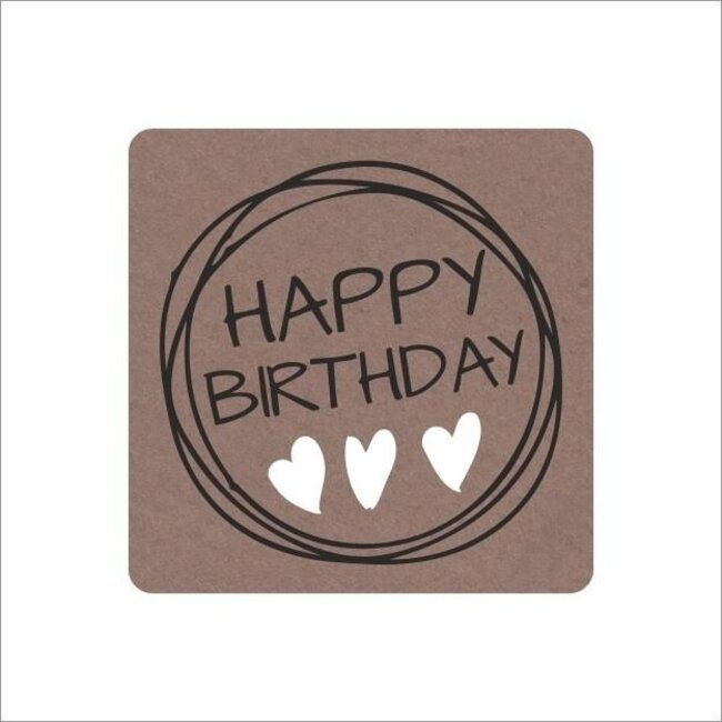 Sticker Etiketten “Alles Gute zum Geburtstag” | Farbe: Hellbraun | Durchmesser 39 millimeter | Pro 250 Aufkleber