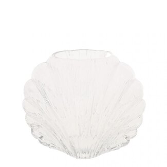 4A Maritiem Glas vaas schelp 20*9.5*16.5cm