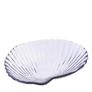 4A Glazen Schelp Schaal “Maritiem” | Kleur: Lichtblauw | Lengte 18 centimeter | Breedte 15 centimeter | Hoogte 3.5 centimeter | Per 6 schelpen