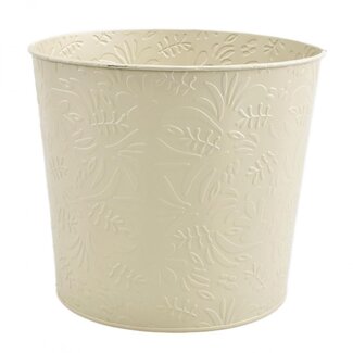 4A Zinken Bloempot Plantenpot “Lynn” | Kleur: Crèmekleurig | Diameter 23 centimeter | Hoogte 20.5 centimeter | Per 10 bloempotten