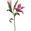 Lelie Kunstbloem | Kleur: Roze | Lillium kunstbloemen | Lengte ± 90 centimeter | 3 bloemkoppen per steel | Per stuk