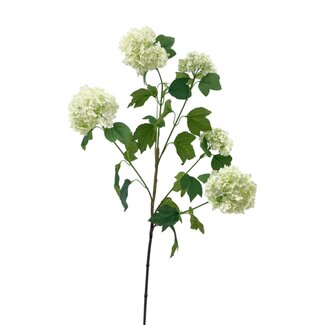 Arti Flora Snowball Artificial Flower | Colour: Natural White | Viburnum Opulus artificial flowers | Length ± 80 centimetre | Per piece