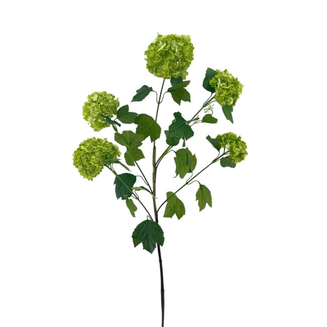 Sneeuwbal Kunstbloem | Kleur: Groen | Viburnum Opulus kunstbloemen | Lengte ± 80 centimeter | Per kunstbloem