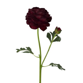 Arti Flora Ranunculus Artificial flower | Colour: Red | Ranunculus artificial flowers | Length ± 45 centimeter | 2 flower heads per stem | Per piece