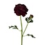 Ranonkel Kunstbloem | Kleur: Rood | Ranunculus kunstbloemen | Lengte ± 45 centimeter | 2 bloemkoppen per steel | Per kunstbloem