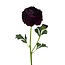 Ranonkel Kunstbloem | Kleur: Donkerpaars | Ranunculus kunstbloemen | Lengte ± 45 centimeter | 2 bloemkoppen per steel | Per kunstbloem
