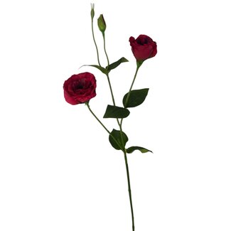 Arti Flora Lisianthus Kunstbloem | Kleur: Rood | Eustoma kunstbloemen | Lengte ± 65 centimeter | Per kunstbloem