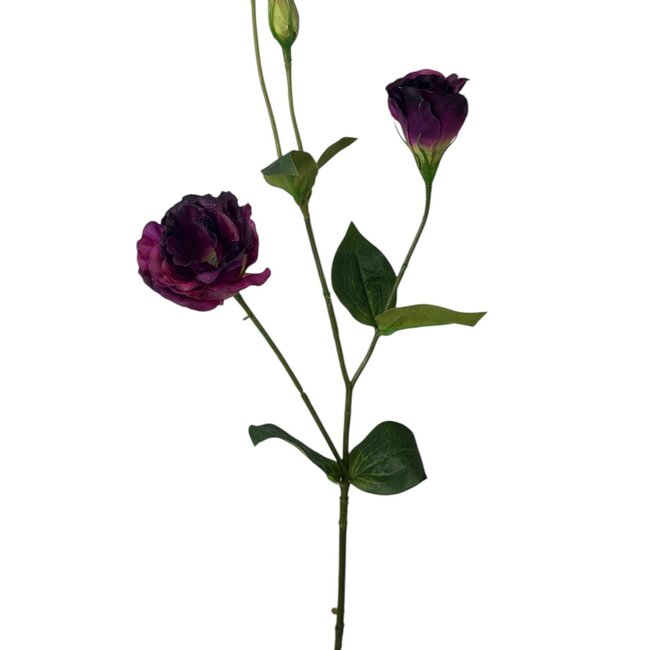 Lisianthus Kunstbloem | Kleur: Donkerpaars | Eustoma kunstbloemen | Lengte ± 65 centimeter | Per stuk