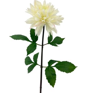Arti Flora Dahlia Kunstbloem | Kleur: Natuurlijk Wit | Lengte ± 70 centimeter | Per stuk