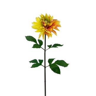 Arti Flora Dahlia Artificial Flower | Colour: Yellow | Length ± 70 centimeter | Per piece