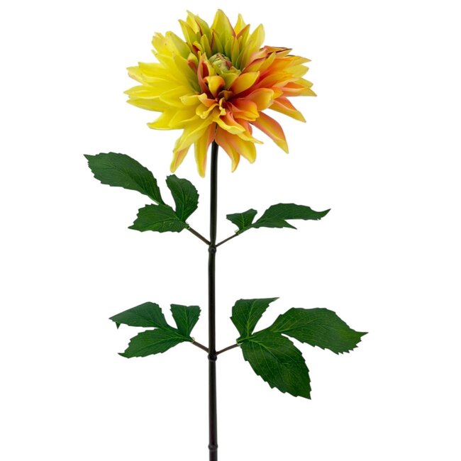 Dahlia Kunstbloem | Kleur: Geel | Lengte ± 70 centimeter | Per stuk