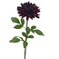 Dahlia Kunstbloem | Kleur: Donkerpaars | Lengte ± 70 centimeter | Per stuk
