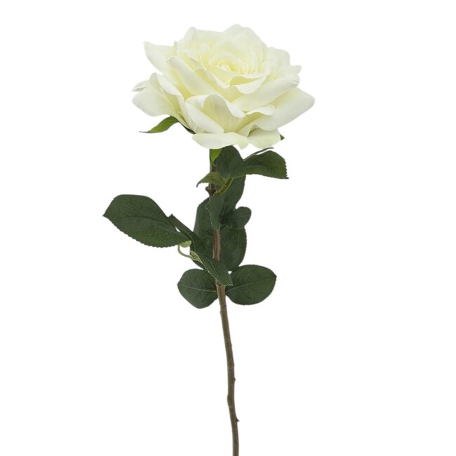 Roos Kunstbloem | Kleur: Natuurlijk Wit | Rozen kunstbloemen | Lengte ± 70 centimeter | Per stuk