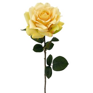 Arti Flora Roos Kunstbloem | Kleur: Geel | Rozen kunstbloemen | Lengte ± 70 centimeter | Per stuk