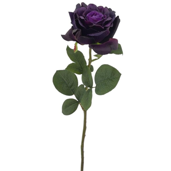 Roos Kunstbloem | Kleur: Paars | Rozen kunstbloemen | Lengte ± 70 centimeter | Per stuk