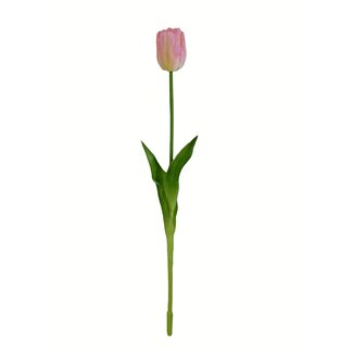 Arti Flora Tulp Kunstbloem | Kleur: Lichtroze | Tulipa kunstbloemen | Lengte ± 45 centimeter | Per kunstbloem