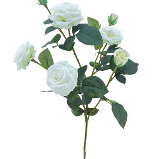 Arti Flora Mini Roos Kunstbloem | Kleur: Natuurlijk Wit | Rozen kunstbloemen | Lengte ± 70 centimeter | Per stuk